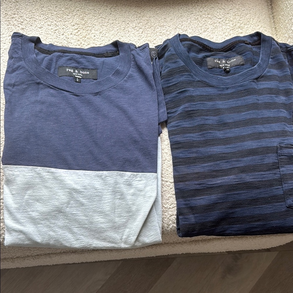 Rag & Bone Blue and Gray Short Sleeve Tees